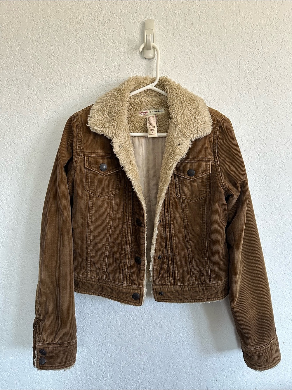 Abercrombie & Fitch Brown Corduroy Jacket with Cream Sherpa